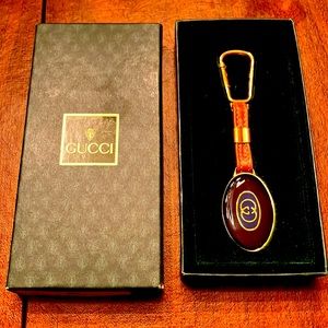 Gucci Monogram Leather Key Ring / Chain - New in Box
